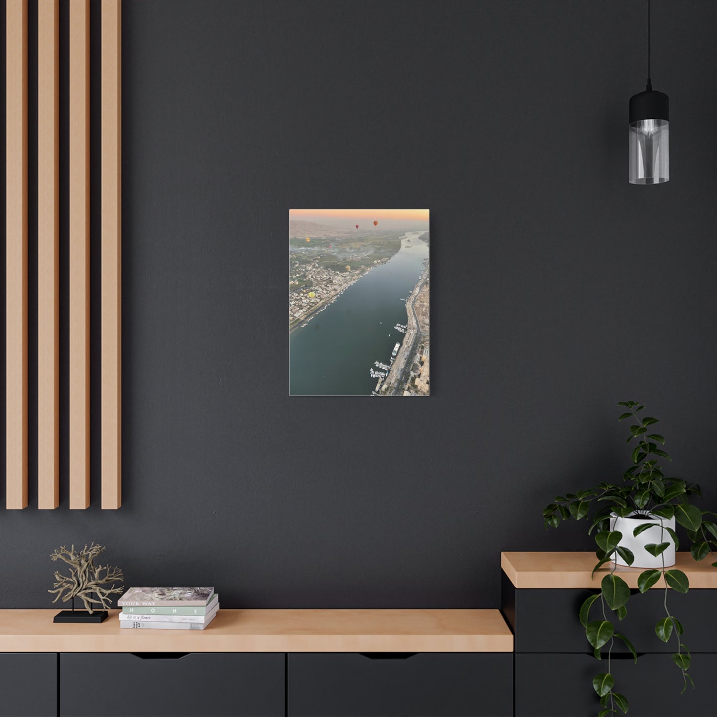 Canvas Wall Art - Hot Air Balloons over the Nile River