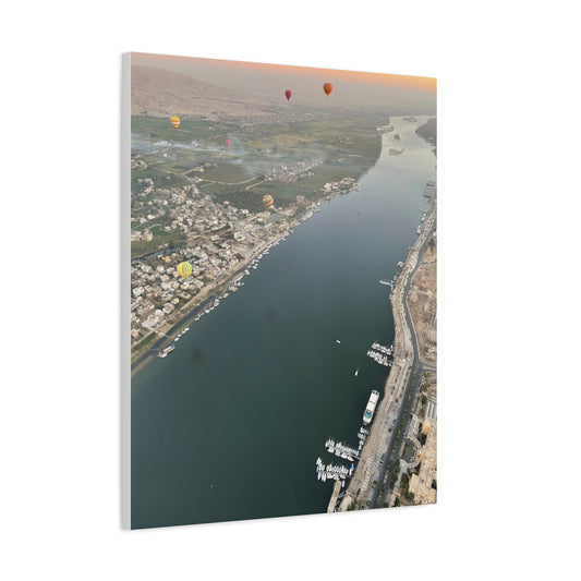 Canvas Wall Art - Hot Air Balloons over the Nile River