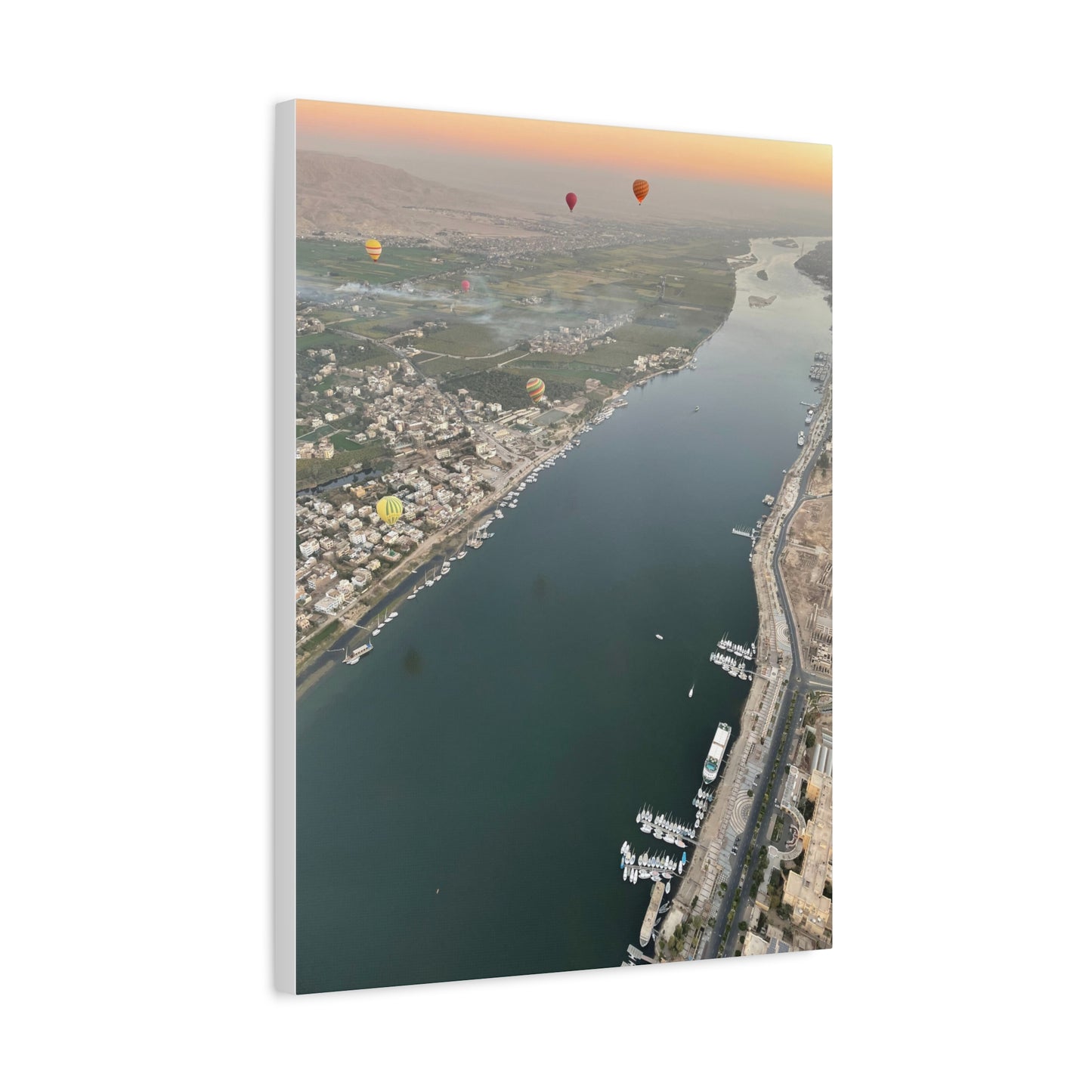 Canvas Wall Art - Hot Air Balloons over the Nile River