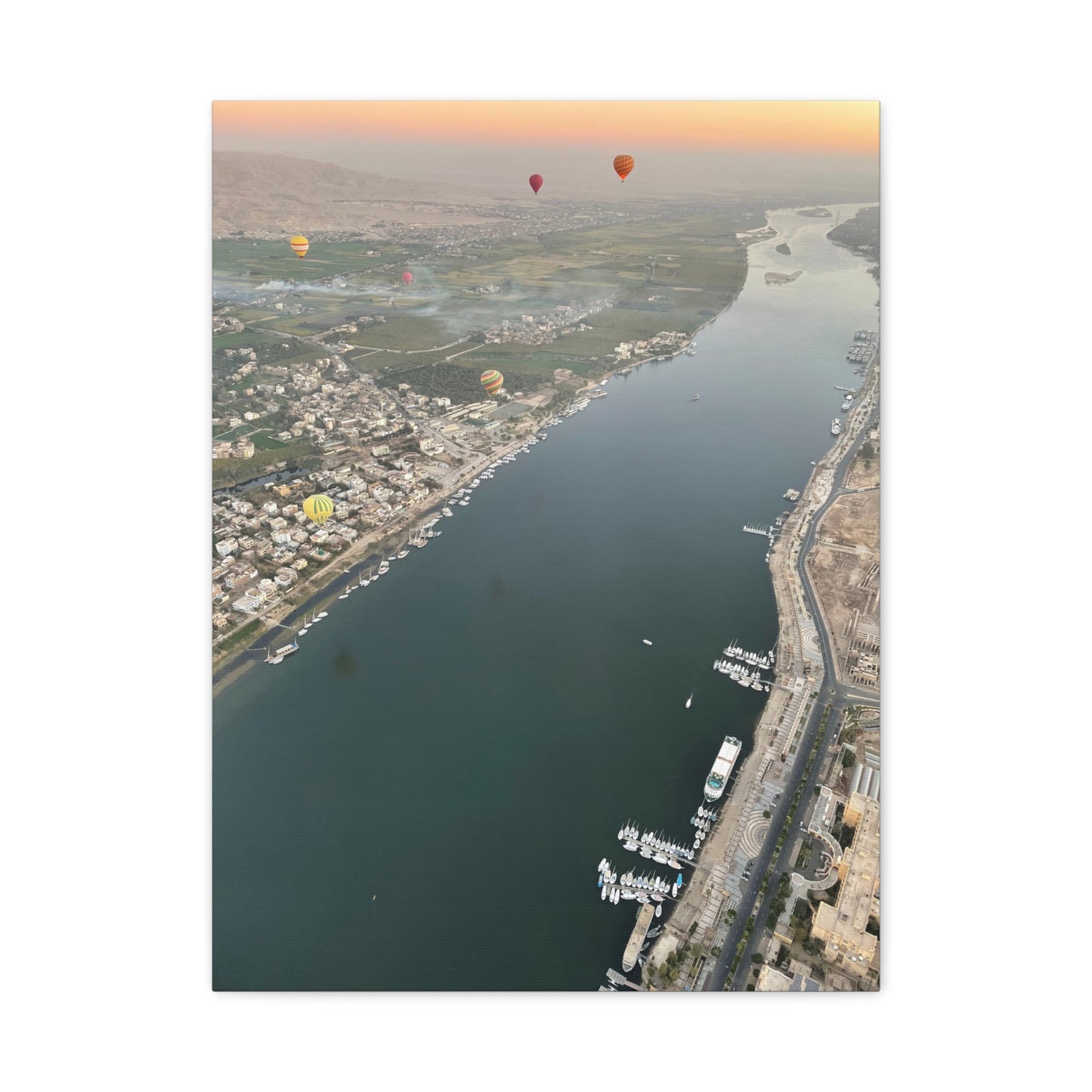 Canvas Wall Art - Hot Air Balloons over the Nile River