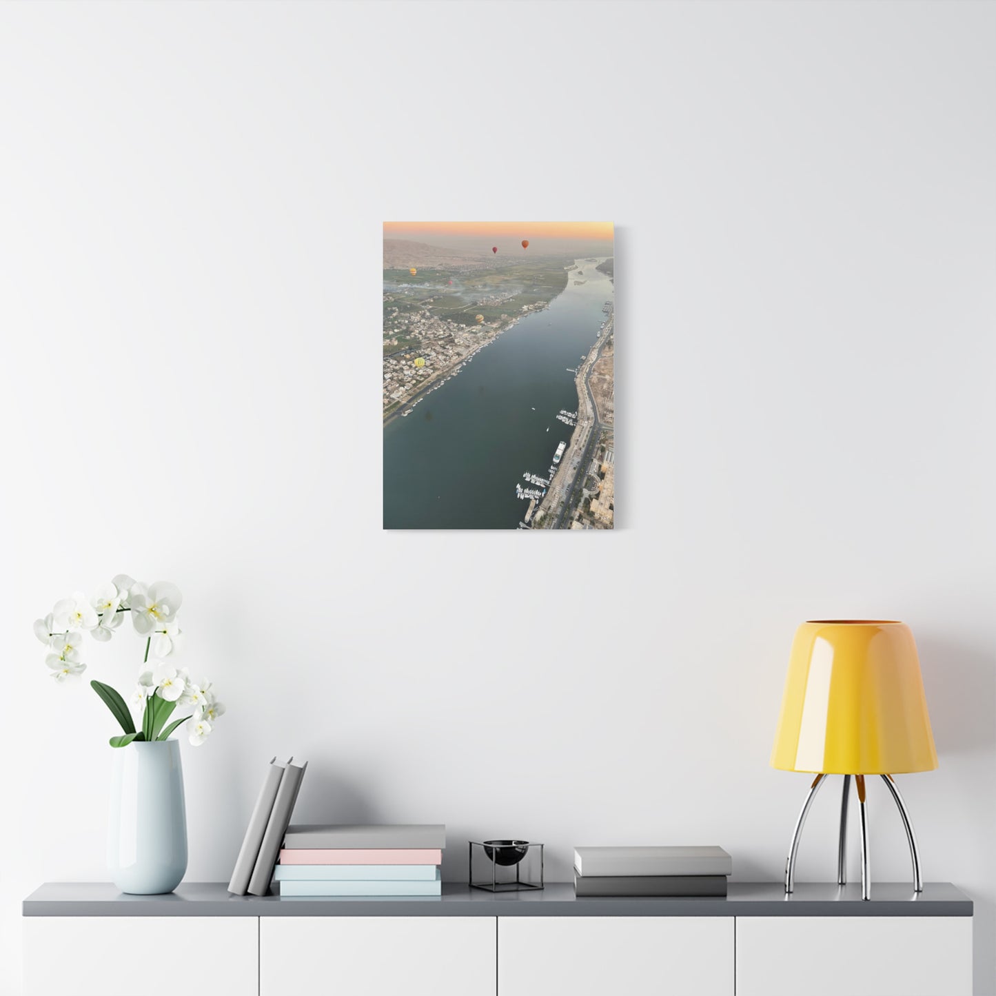 Canvas Wall Art - Hot Air Balloons over the Nile River