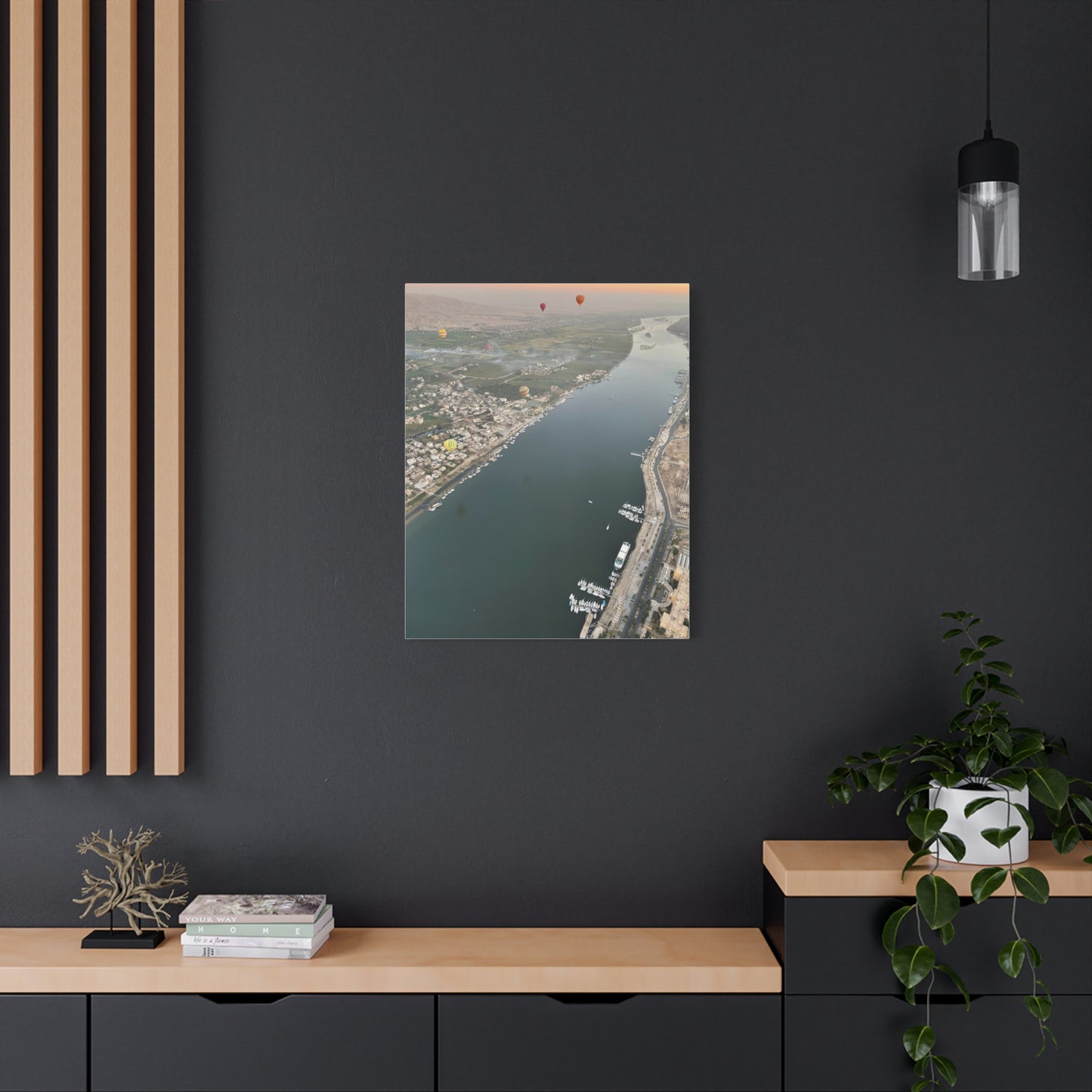 Canvas Wall Art - Hot Air Balloons over the Nile River